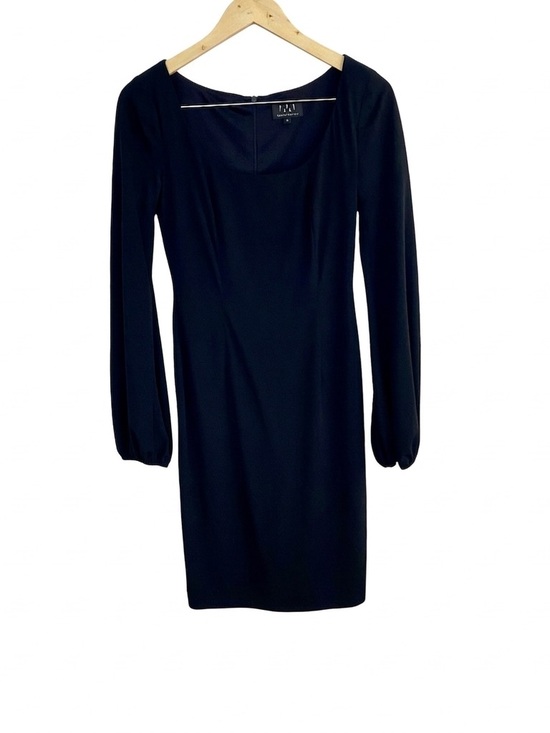 David Meister Dresses & Skirts - David Meister Black Bishop Sleeve Sheath Dress Square Neck Sz 2 Quiet Luxury